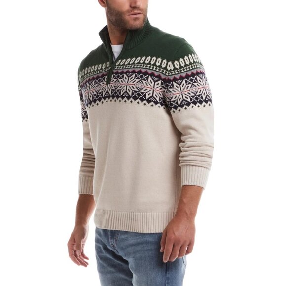 Weatherproof Vintage Men's 1/4 Zip Holiday Sweater Classic Fair - Picture 1 of 7